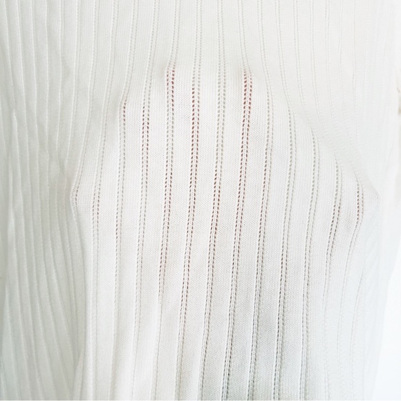 Tradition Women’s Knit White Short Sleeve Shirt Top Size 18 XL Patterned Ribbed - Picture 10 of 10